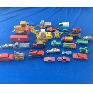 VTG Diecast Toy Lot Bundle Corgi Rio Tootsie Matchbox Lesney Wooden Wheel Others